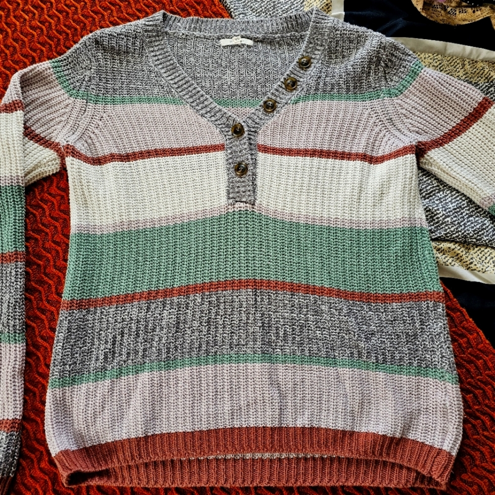 Maurices XS Multi-colored Striped Sweater